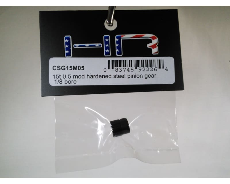Tap to zoom 15t 0.5 Mod Hardened Steel Pinion Gear 1/8 Bore