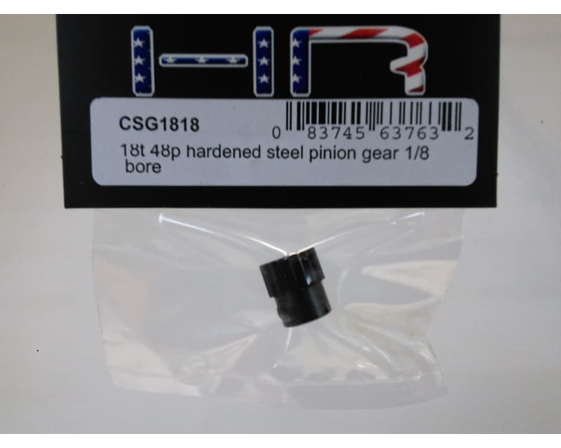 Tap to zoom 18t 48p Hardened Steel Pinion Gear 1/8 Bore