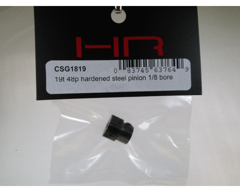 Tap to zoom 19t 48p Hardened Steel Pinion Gear 1/8 Bore