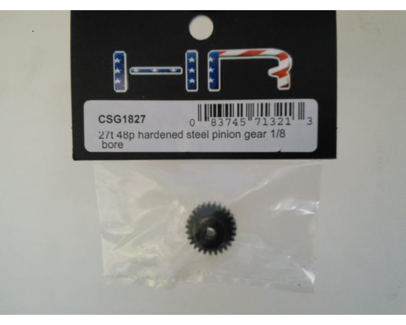Tap to zoom 27t 48p Hardened Steel Pinion Gear 1/8 Bore