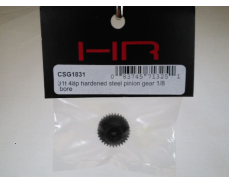 Tap to zoom 31t 48p Hardened Steel Pinion Gear 1/8 Bore