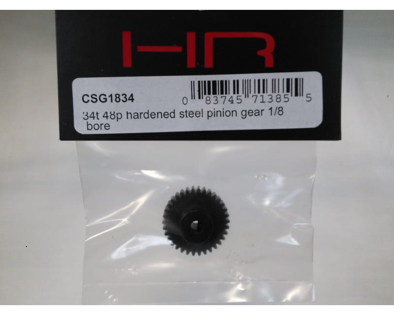 Tap to zoom 34t 48p Hardened Steel Pinion Gear 1/8 Bore
