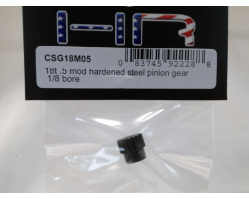 Tap to zoom 18t 0.5 Mod Hardened Steel Pinion Gear 1/8 Bore