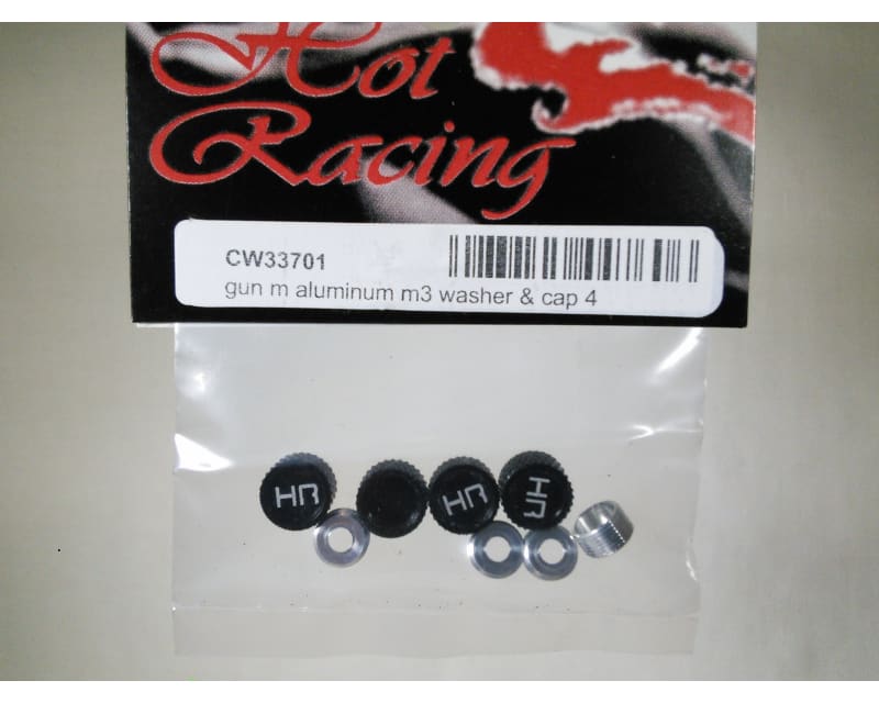 Tap to zoom Black Aluminum M3 Screw Head Caps and Washers (4)