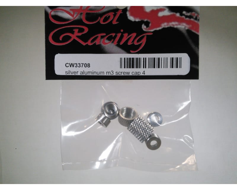 Tap to zoom discontinued Silver Aluminum M3 Screw Head Caps and Washers (4)