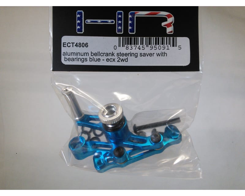 Tap to zoom Aluminum Bellcrank Steering Saver with Bearings (Blue) - ECX 2WD