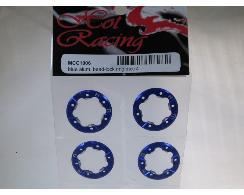 discontinued Aluminum Bead-Lock Ring (4)(Blue) - Losi Micro Craw