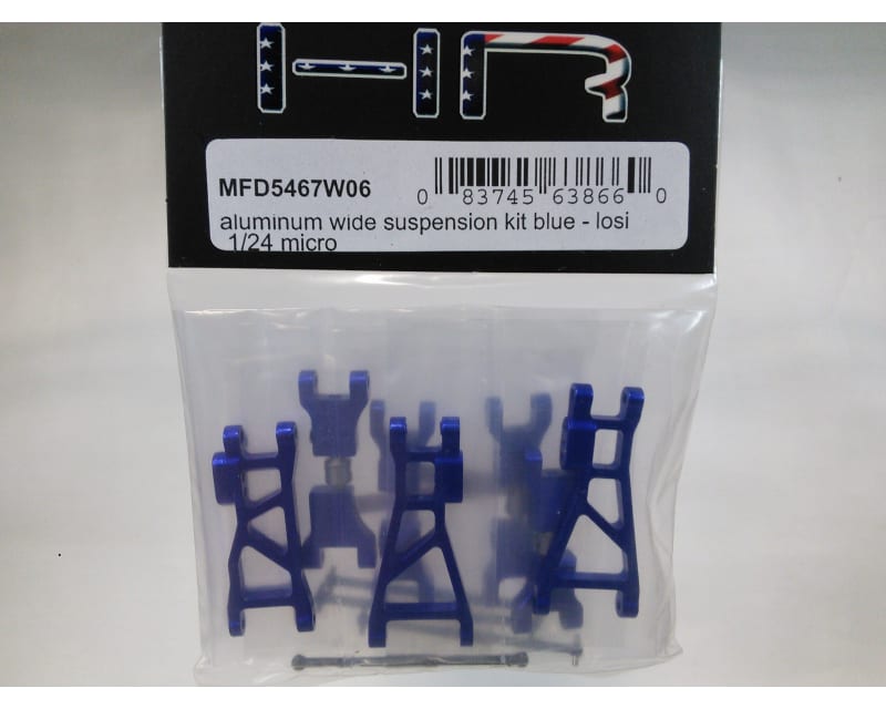 Tap to zoom Aluminum Wide Suspension Kit (Blue) - Losi 1/24 Micro
