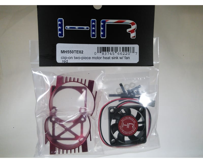 Clip-On Two-Piece Motor Heat Sink W/ Fan (Red)