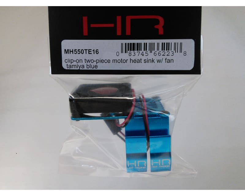 Tap to zoom Clip-On Two-Piece Motor Heat Sink W/ Fan (Tamiya Blue)