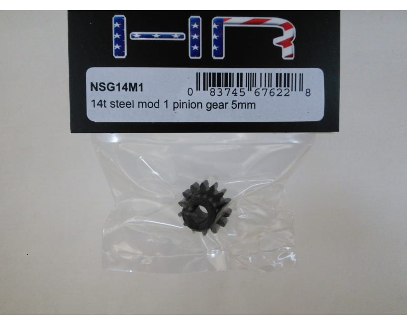 Tap to zoom 14t Steel Mod 1 Pinion Gear 5mm