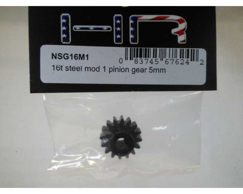 Tap to zoom 16t Steel Mod 1 Pinion Gear 5mm