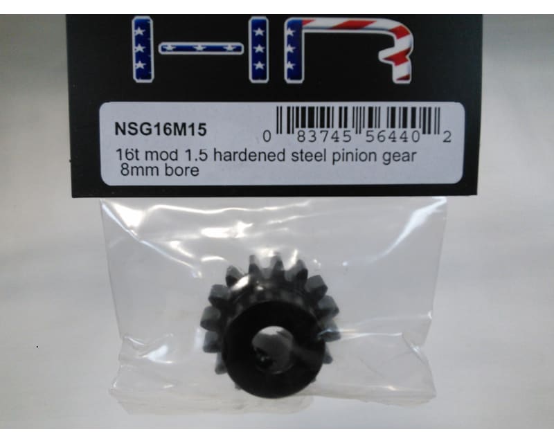 16t Mod 1.5 Hardened Steel Pinion Gear 8mm Bore