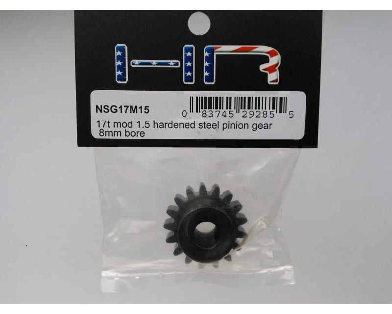 17t Mod 1.5 Hardened Steel Pinion Gear 8mm Bore