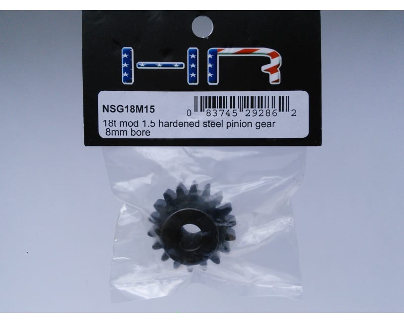 Tap to zoom 18t Mod 1.5 Hardened Steel Pinion Gear 8mm Bore
