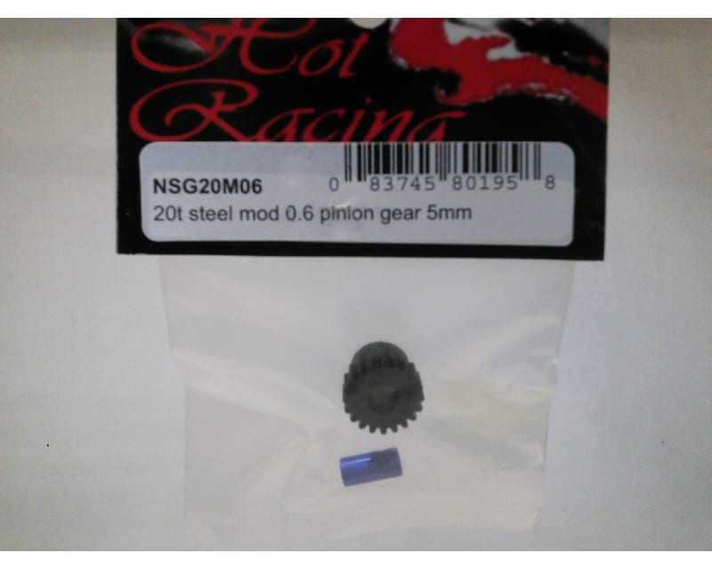Tap to zoom 20t Steel Mod 0.6 Pinion Gear 5mm