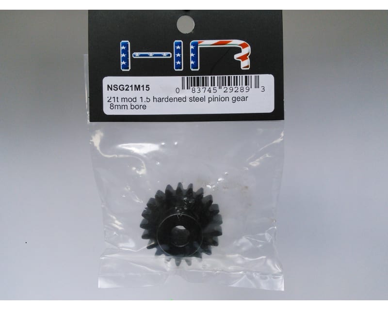 21t Mod 1.5 Hardened Steel Pinion Gear 8mm Bore
