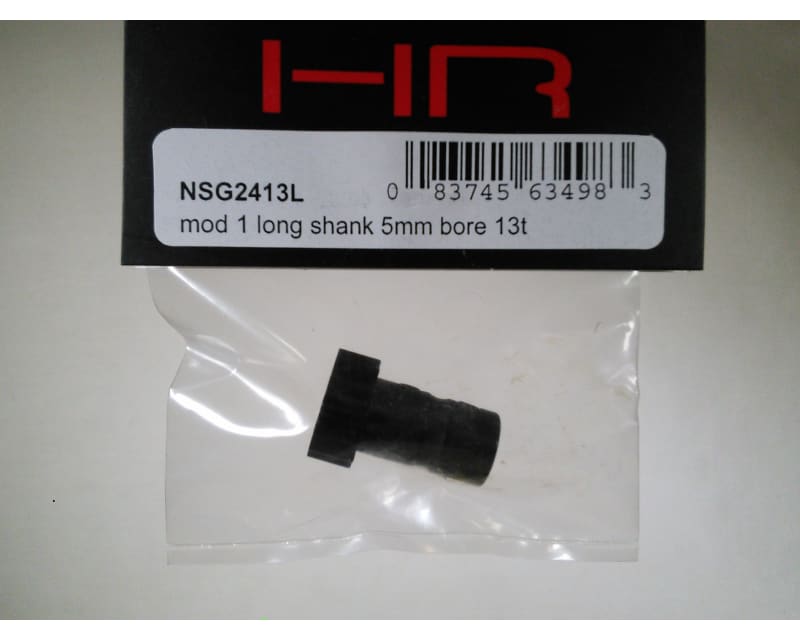 discontinued Mod 1 Long Shank 5mm Bore 13t Pinion Gear