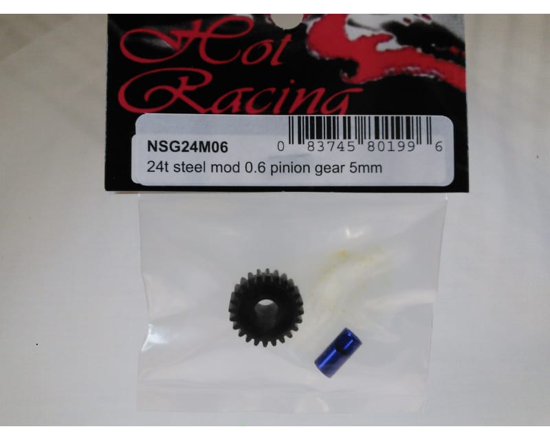 Tap to zoom 24t Steel Mod 0.6 Pinion Gear 5mm