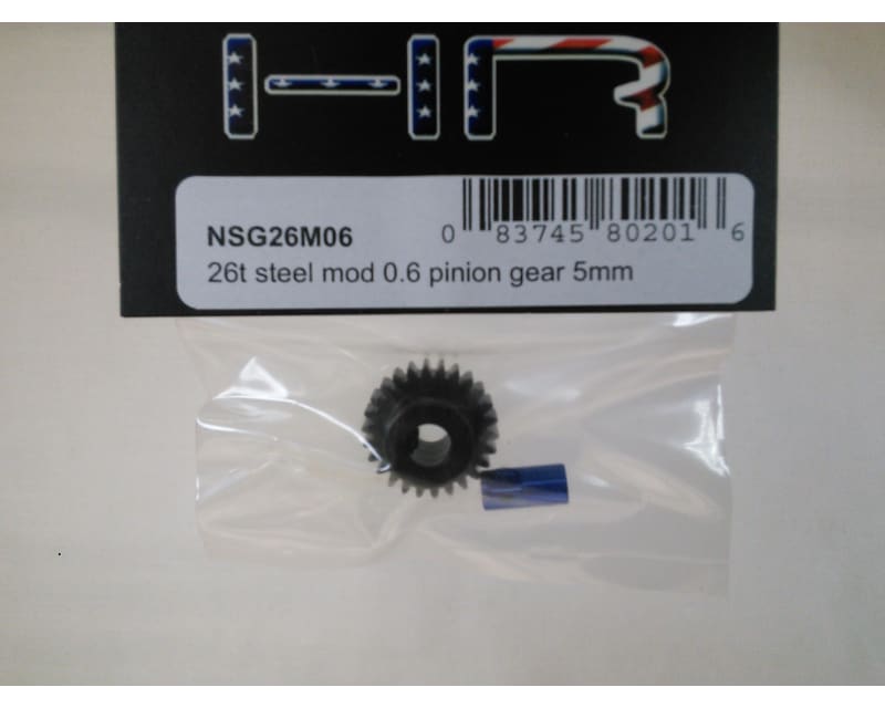 Tap to zoom 26t Steel Mod 0.6 Pinion Gear 5mm