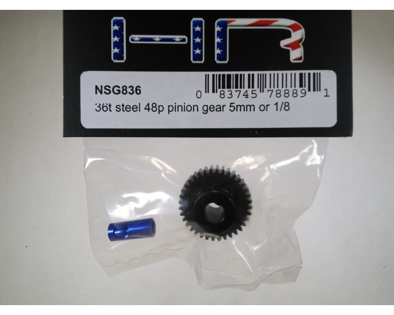 36t Steel 48p Pinion Gear 5mm & 1/8