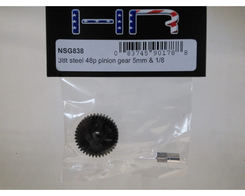 38t Steel 48p Pinion Gear 5mm & 1/8
