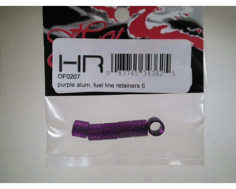 Purple Alum. Fuel Line Retainers (6)