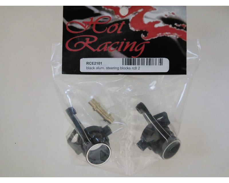 Black Aluminum Steering Blocks RC8 (2)