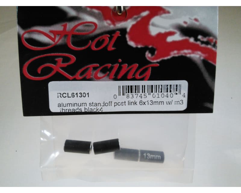 Aluminum Standoff Post Link 6x13mm w/ M3 Threads (Black)(4)