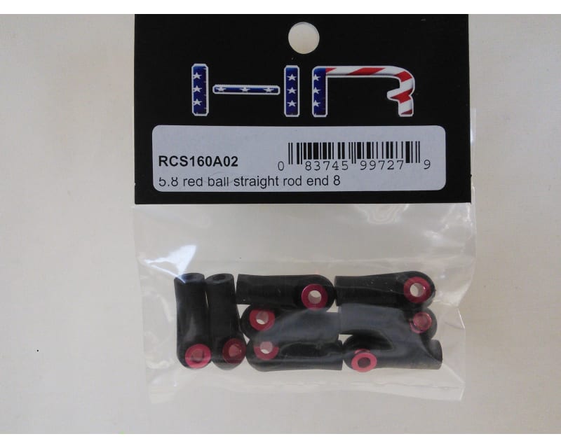 Tap to zoom discontinued Straight Rod End Cups with 5.8mm Balls (8)(Red)