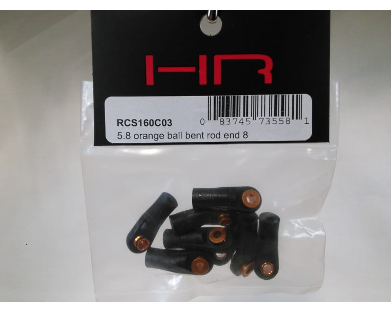 Curved Rod End Cups with 5.8mm Balls (8)(Orange)
