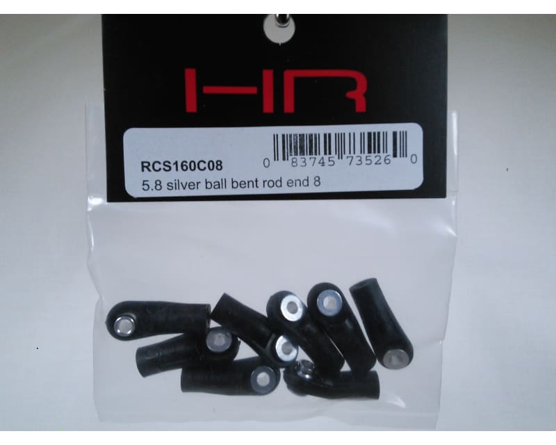 discontinued Curved Rod End Cups with 5.8mm Balls (8)(Silver)