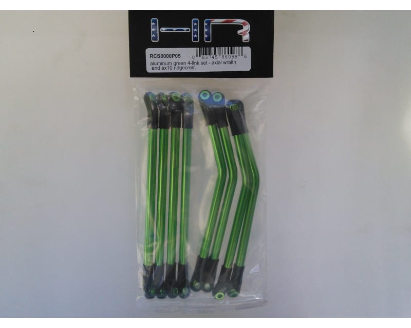 Aluminum Green 4-Link Set - Axial Wraith and Ax10 Ridgecrest