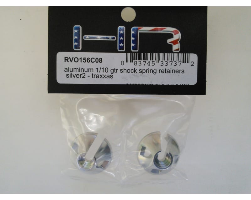 Tap to zoom discontinued Aluminum 1:10 GTR Shock Spring Retainers (Silver)(2