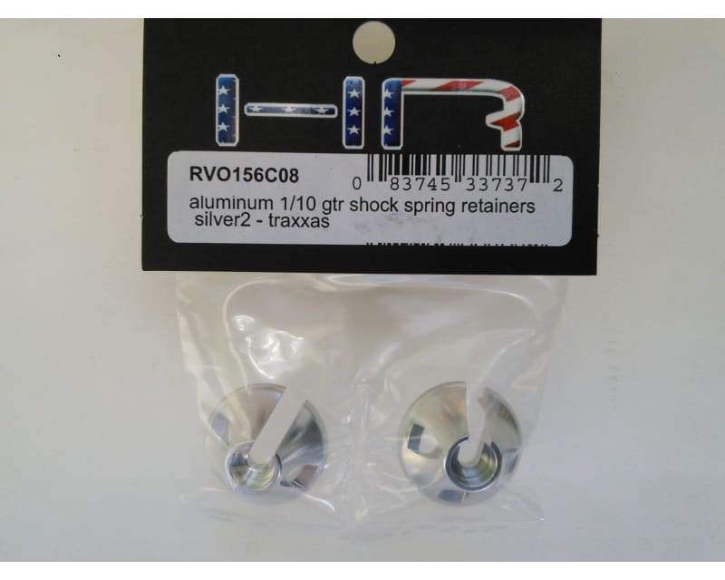 Tap to zoom discontinued Aluminum 1:10 GTR Shock Spring Retainers (Silver)(2