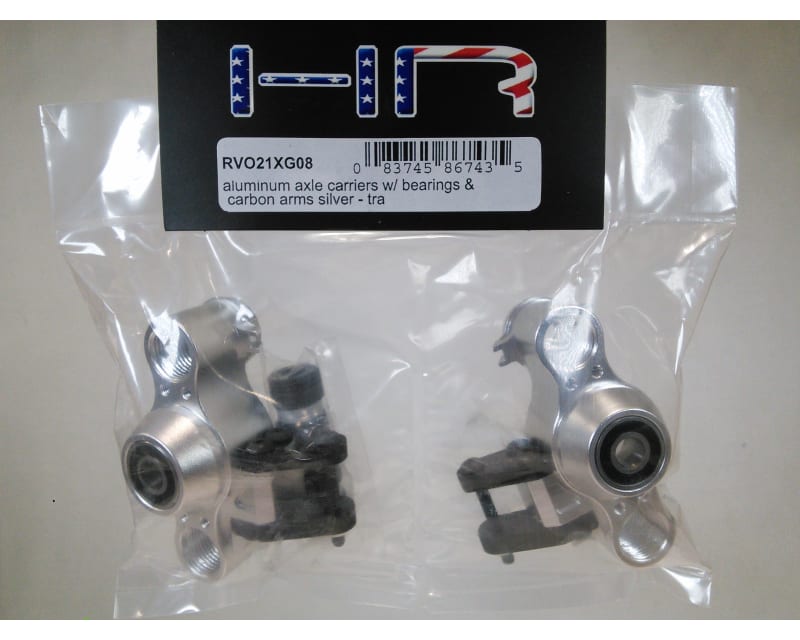 Aluminum Axle Carriers W/ Bearings & Carbon Arms (Silver) - Tra