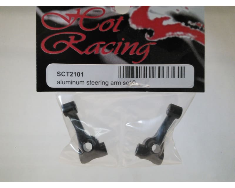 Black Alum. Steering Arm SC10