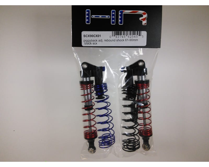 Piggyback Adj. Rebound Shock 61-90mm Black Scx