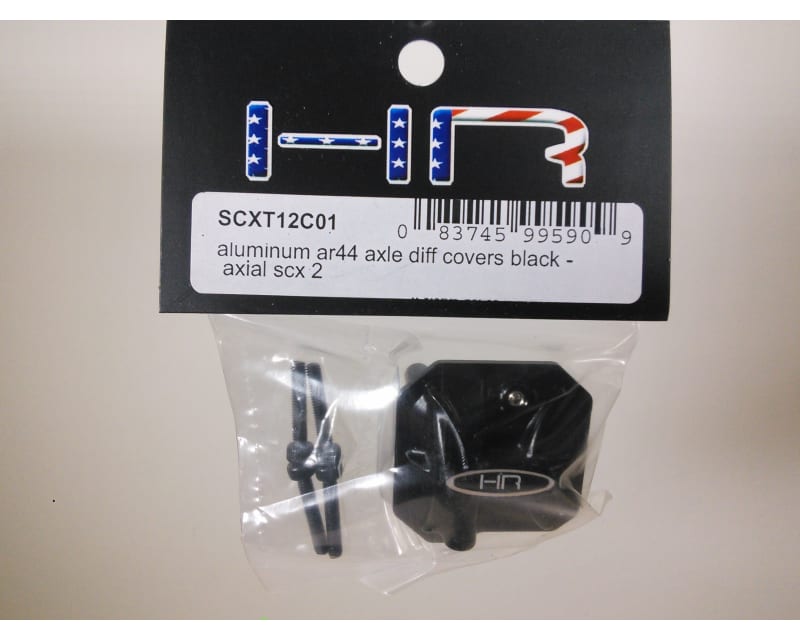 Aluminum Ar44 Axle Diff Covers (Black) - Axial Scx 2