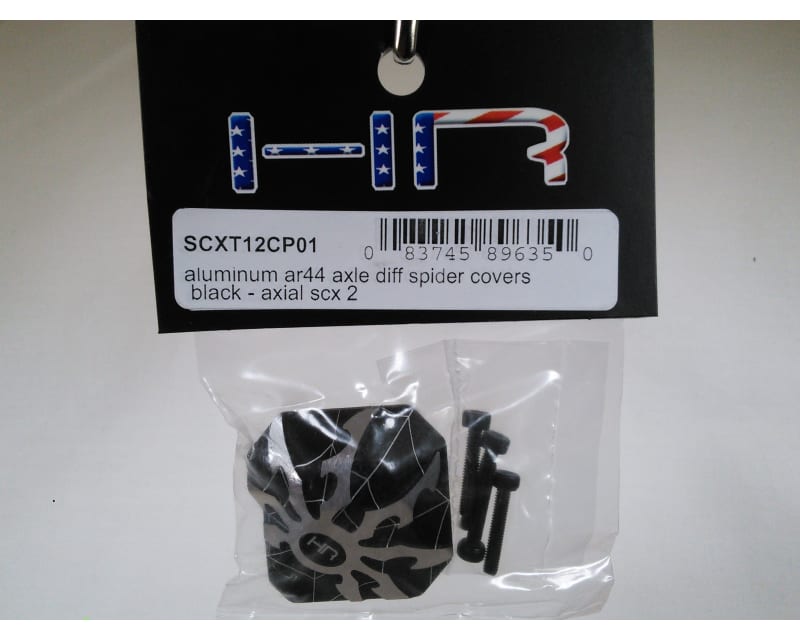 Aluminum Ar44 Axle Diff Spider Covers (Black) - Axial Scx 2