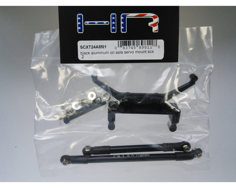 Black Aluminum On Axle Servo Mount SCX 2