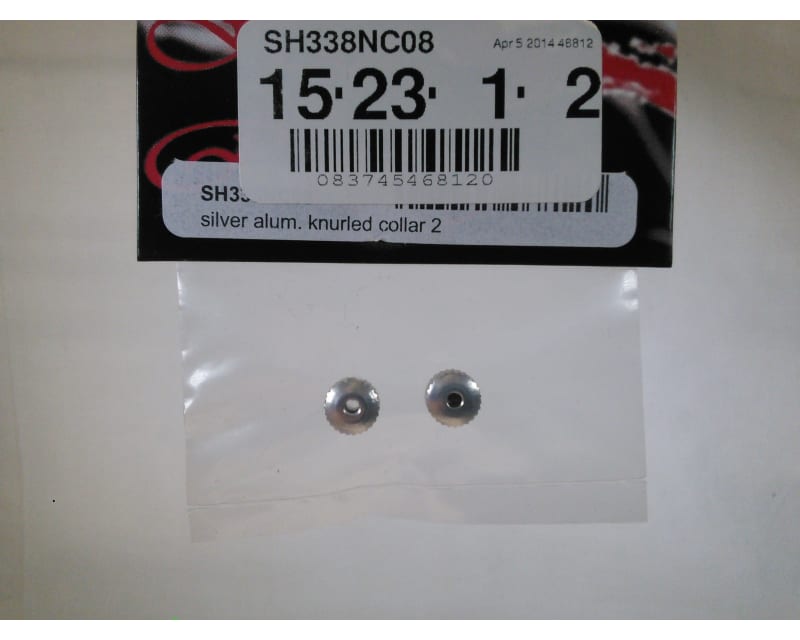 Silver alum. knurled collar (2)