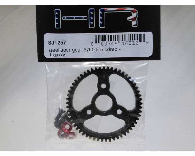 Steel Spur Gear (57t 0.8 Mod)(Red) - TRA