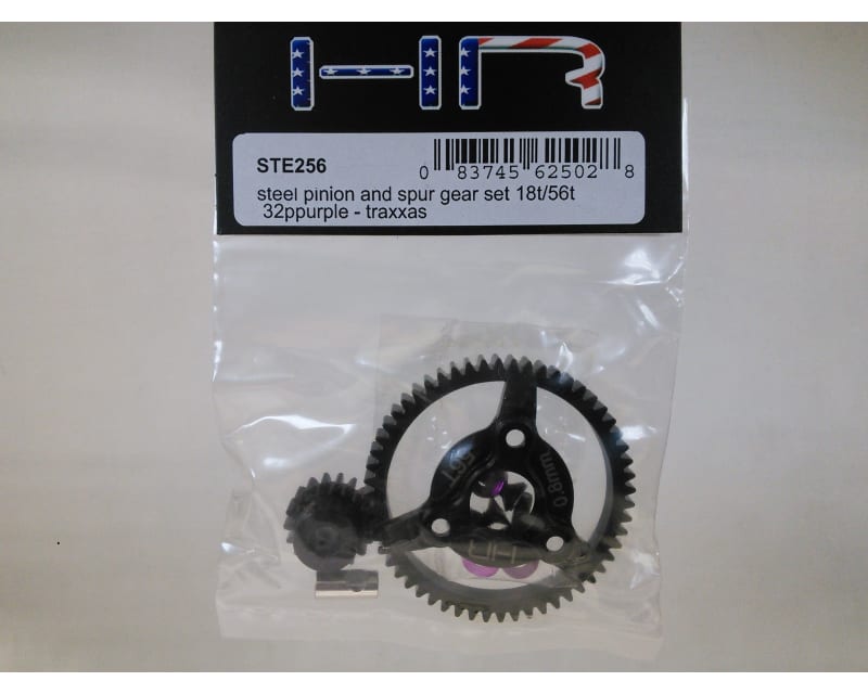 Steel Pinion and Spur Gear Set (18t/56t 32p)(Purple) - TRA