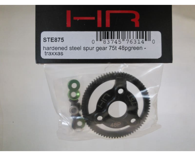 Tap to zoom Hardened Steel Spur Gear (75t 48p)(Green) - TRA