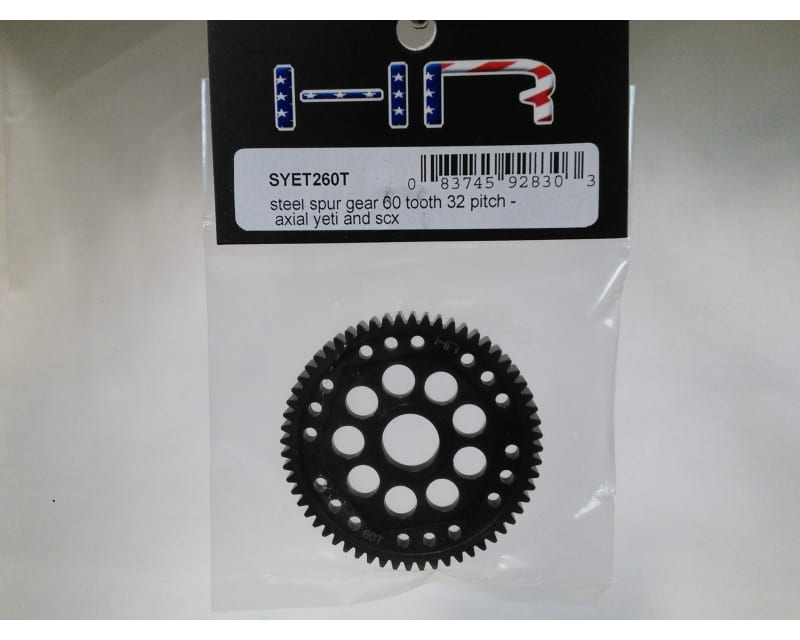 Steel Spur Gear 60 Tooth 32 Pitch - Axial Yeti and Scx
