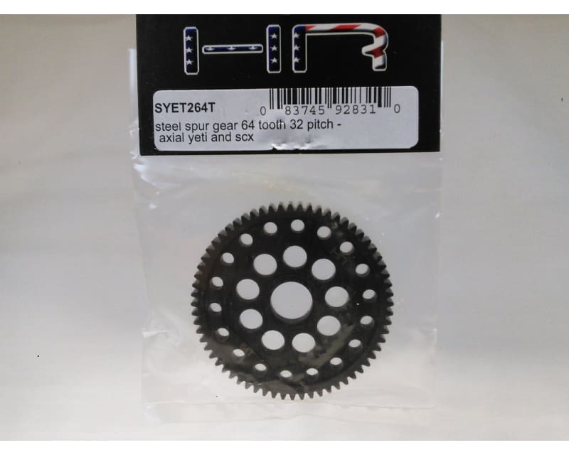 Steel Spur Gear 64 Tooth 32 Pitch - Axial Yeti and SCX