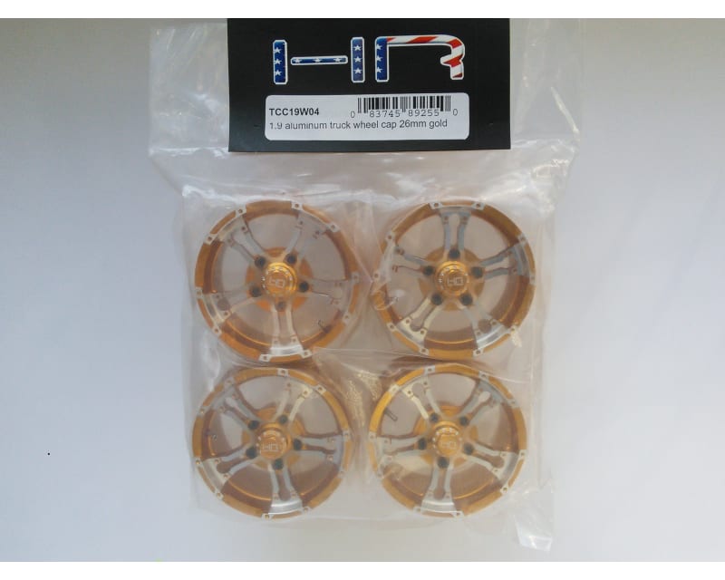 Tap to zoom 1.9 Inch Aluminum Truck Wheels 26mm Gold 12mm Hex