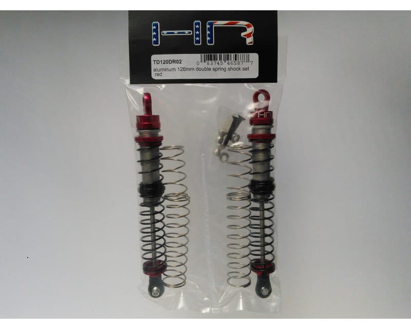 Aluminum 126mm Double Spring Shock Set (Red)