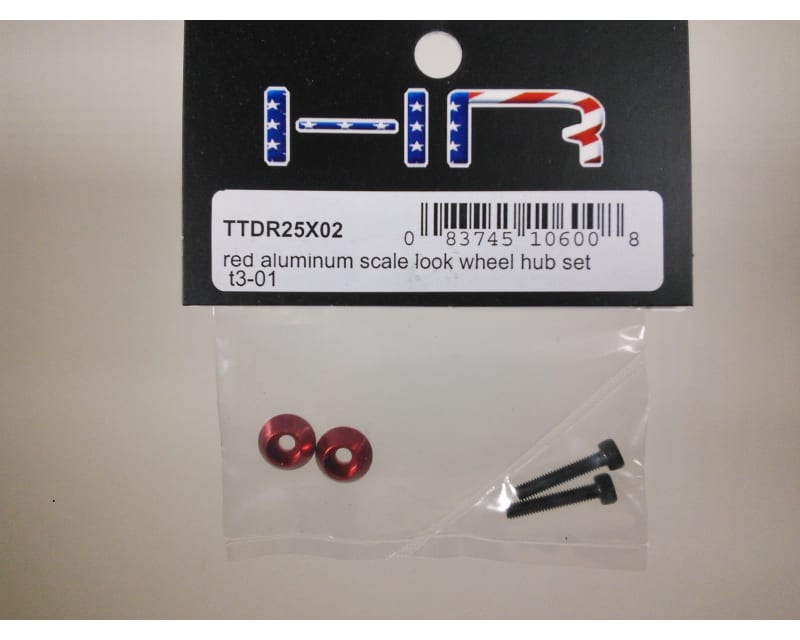 Red Aluminum Scale Look Wheel hub Set T3-01 M2.5 x 12
